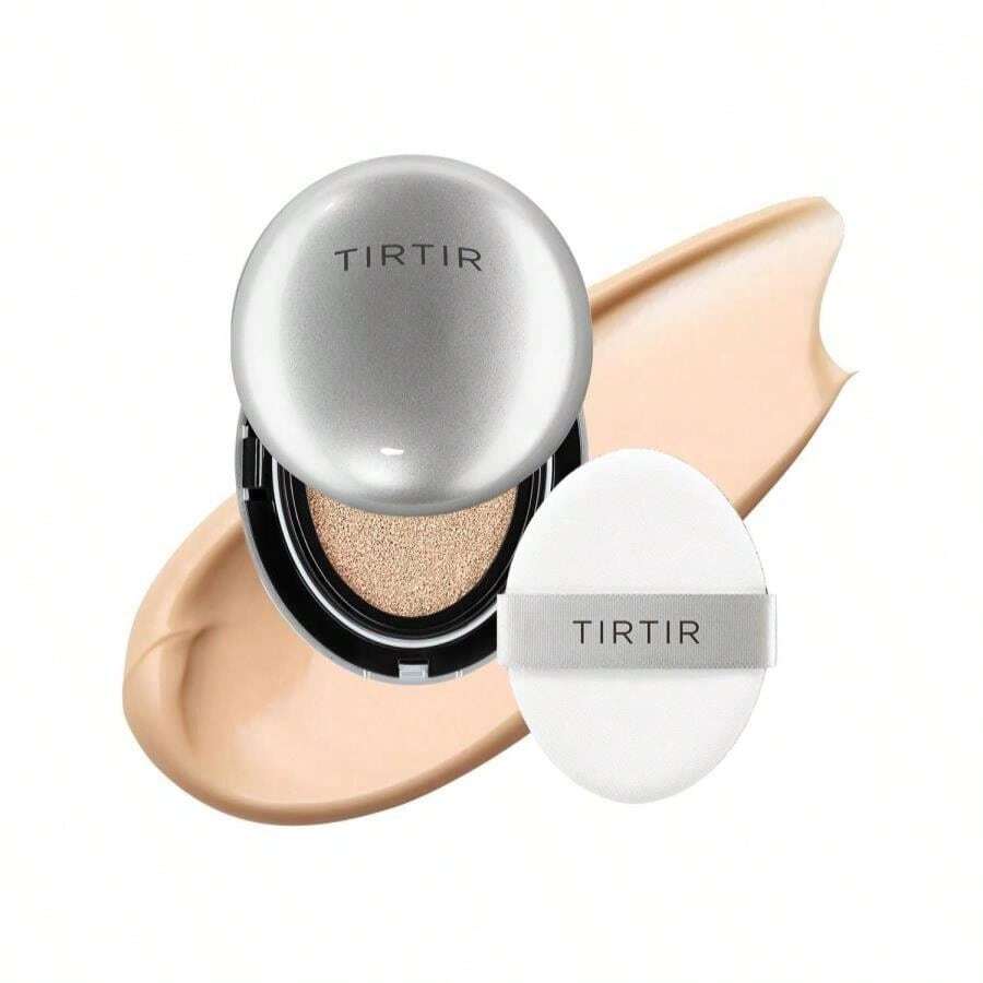 TIRTIR Mask Fit Aura Silver Cushion Foundation | Semi-Glow Finish, Natural Coverage, Moisturizing, Lightweight, Korean Cushion Foundation (#23N Sand, Full Size, 063 Fl Oz) - ColorG - 查看 1