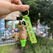 1个新款意大利Brainrot动物Tralalero Tralala钥匙扣，趣味Sigma Skibidi Rizz猫咪傻瓜表情包钥匙扣，粉丝朋友礼物 - 彩色 - 查看 8