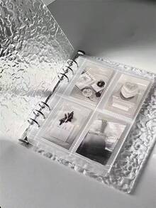 High Cost-Effective Transparent Wavy 4-Page Photo Album, 3-Inch Card Holder, Plug-And-Play Photo Organizer, Loose-Leaf Design. Ideal For Photo Collection, Wedding Photos, Baby Photos, Anniversary, Birthday, Graduation Memento, And Desktop DIY Decoration. Perfect For Wedding, Anniversary Celebration, Home Decor, And DIY Desktop Display.