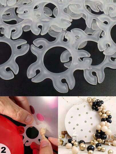 50 kẹp bóng bay, phụ kiện kết nối khung vòm bóng bay, kẹp bóng bay bằng nhựa tái sử dụng với vòng đa chức năng, dùng để trang trí vòm bóng bay, đám cưới, sinh nhật, tiệc tùng, ngày lễ tình nhân, Halloween, Giáng sinh.