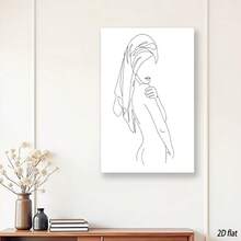 Framed Line Art Wall Decor Minimalist Women Poster Black And White Art Silhouette Poster Women Body Romantic Art Drawings Abstract Feminine Art Wall Decor For Living Room Bathroom Perfect For Room Decor For Bedrooms, Living Rooms, Hallways, For Bedroom, Bathroom, Office, Perfect Gift ,For Bathroom,Home Decor, Office Wall Art,Bathroom Decor, Perfect For Room Decor - Framed - 查看 2