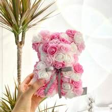 1 Gấu bông hoa hồng nhân tạo thủ công làm quà tặng, Gấu hoa hồng đáng yêu để trang trí nhà cửa, Quà tặng đặc biệt cho Ngày lễ tình nhân, Ngày của mẹ, Ngày của cha, Ngày thiếu nhi, Sinh nhật, Đám cưới, Kỷ niệm, Gấu hoa xốp để trang trí ngày lễ, Trang trí tiệc tùng và lễ kỷ niệm, Vật phẩm trang trí nghệ thuật sáng tạo cho lễ kỷ niệm, Trang trí nhà cửa, Trang trí phòng ngủ, Trang trí phòng tắm, Trang trí phòng, Trang trí văn phòng, Trang trí trường học - hồng hồng trắng - Xem 2