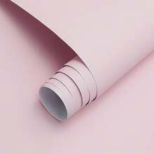1卷粉色纯色哑光PVC墙纸，可移除贴纸，适用于宿舍、餐厅、家居装饰，可贴于抽屉板、家具翻新等，易于安装，尺寸为15.7英寸 x 39.3英寸/118.1英寸/196.8英寸。 - 粉色 - 查看 7