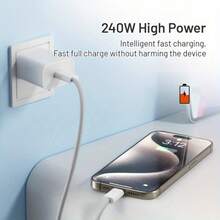 60W Charging Cable Compatible With IPhone 17, USB-C To USB-C Fast Charger, USB-C To Type-C Adapter, Type-C To Type-C Data Cable, USB-C Fast Charging Cable, Type-C Fast Charging Cable - Grey - View 4