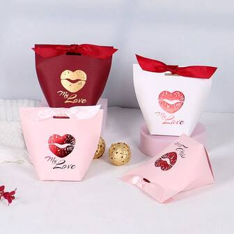 10pcs Mini Paper White Heart Gift Boxes Packaging With Bow Ribbon Perfect For Valentine's Day Party Favors