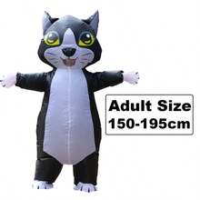 Adult Black & Orange Inflatable Cat Costume, Suitable For Halloween, Christmas, Carnival And Costume Parties - Multicolor - View 13
