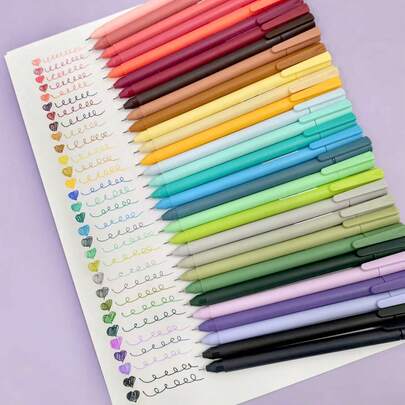 20/30 支/套多色滚珠笔、防褪色墨水、学生手写日记本、开学文具用品