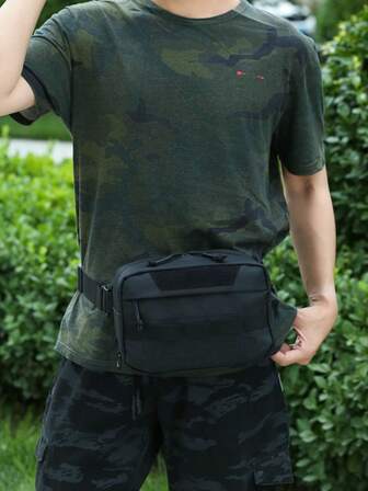 1 st herrbröstväska i nylon, axelväska, bröstväska i nylon med justerbar rem, reptålig och slitstark ficka för pass, pengar, ID-kort, kreditkort, lättviktig för pendling/pendling, present till pojkvän
