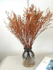 1 Bouquet Mixed With Baby's Breath, Gypsophila, Bunny Tail Grass, Eucalyptus, Lavender And Other Natural Flowers, Suitable For Dining Table Vase, Wedding, Bridal Bouquet, Home & Office Decor, Party - Orange (Lover's Grass) - View 4