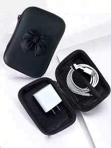 1pc Multi-Functional Data Cable Protector, Creative 3C Digital Accessories Pouch (With Zipper EVA Storage Bag), Bluetooth Earphone Storage Box, Square CCD Camera Bag - Multicolor - View 5