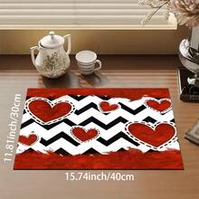 1 buc covoraș de uscare a vaselor de Ziua Îndrăgostiților, covoraș absorbant de uscare, cadou de Ziua Îndrăgostiților, decor de bucătărie, covoraș pentru aparat de cafea, covoraș de scurgere manual pentru cafetieră, covoraș de podea pentru bucătărie, covoraș pentru masă, covoraș de uscare a vasei pentru blat de bucătărie, covoraș pentru micul dejun, covoraș de uscare antiderapant rezistent la căldură, covoraș de uscare cu diatomit, ascunde petele, covoraș de uscare de bucătărie super absorbant, covoraș pentru suport de vase ușor de curățat, potrivit pentru bucătărie, masă, cafenea, bar, sărbători, petreceri, decor de casă, cadouri de sărbători