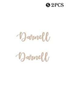LICVIC 1/2件装木质姓名牌，适用于婚礼、新娘送礼会、个性化定制、家居装饰、礼品背景板、派对、情人节、客厅等场合。 - 彩色 - 查看 13
