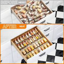 4pcs/8pcs Kitchen Spice Drawer Organizer, Categorize And Neatly Store Various Seasonings (Such As Salt, Sugar, Spices, Etc.), Transparent Compartment Design For Easy Access, Suitable For Home Kitchen, Small Catering Kitchens, Solves The Problem Of Messy Seasonings And Inconvenient Retrieval, Improves Cooking Efficiency. - Transparent - View 7