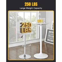 Modern Set Of 2 Barstools Adjustable Counter Height Swivel PU Leather Bar Hydraulic Dining Room Chairs Home Kitchen Stools White - 白色 - 查看 5