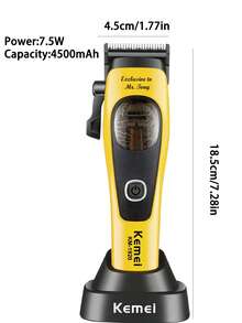 Kemei 男士专业理发器套装，磁悬浮理发器，专业理发师使用，USB充电式理发器，适用于理发店和家庭沙龙，男士礼物，情人节礼物 - 彩色 - 查看 12