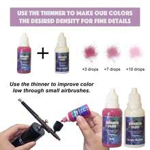 22 Colors + 2 Thinners / 12 Colors + 2 Thinners / 6 Colors + 1 Thinner,20ml(0.67oz),Air Brush Painting Set Acrylic Ready To Spray, Air Brushes Paint,Water-Based Airbrush Paint Set For Metal,Plastic,Canvas,Wood,Air Brush Paint Kit