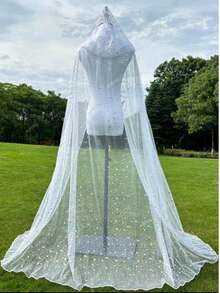 Women's Bridal Sheer Hooded Cloak Shawl Dress Robe, Halloween Costume, Wedding, Carnival, Valentine's Day Autumn Outfit - Multicolor - View 11