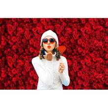1pc Bright Red Rose Photography Background, Polyester Material, For Party Photo Background, Engagement, Wedding, Mother's Day, Birthday, Party Supplies, Wall Decoration, Indoor And Outdoor Decoration, Courtyard Garden Party - Multicolor - View 7