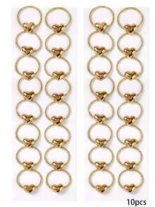 10个/套闪亮金属弹力发圈组合，多种款式发圈，用途广泛 - 适合女孩，满足儿童上学、玩耍、活动等日常需求