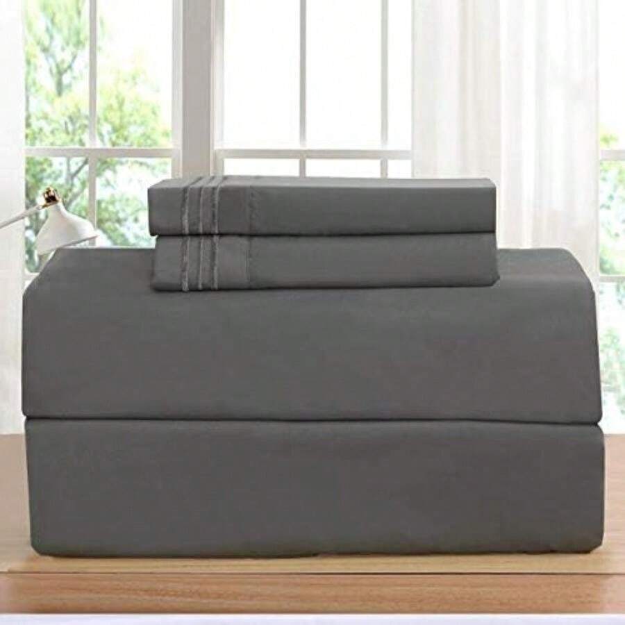 Fundas de almohada de 2 piezas, antiarrugas, resistentes a la decoloración y a las manchas, hipoalergénicas, , , 1(Standard Pillowcases Gris) - Multicolor - Ver 1