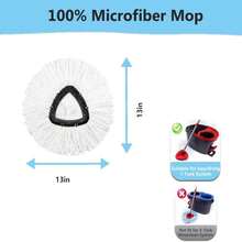 WaIE Jiemi 6 Pack Mop Replacement Heads Compatible With Oceda RinseClean 2-Tank System - Includes 1 Mop Base,6 Microfiber Mop Refills, Easy Cleaning Mop Head Replacement - ColorC - 查看 6