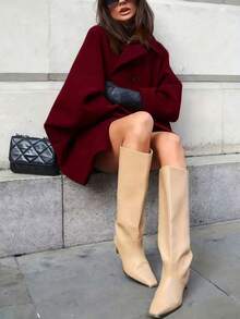 Women's Lightweight Casual Tweed Windbreaker Jacket, Brown Long Sleeve, Button Front Design, Lapel Collar, Machine Washable, Suitable For Elegant Parties, Office And Daily Wear, Casual Street Windbreaker. Suitable For Halloween, Christmas, New Year, Thanksgiving, Parties And Other Occasions.