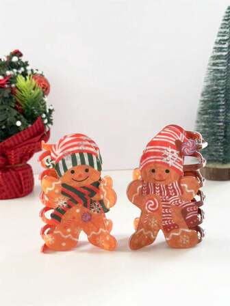 1 pieza/2 piezas Accesorios de moda y lindos para el cabello de Navidad para mujeres, pinzas para el cabello con muñeco de nieve, adecuadas para fiestas de Navidad, bailes, disfraces, estilo bohemio elegante, regalo recomendado Elegante pasador de pelo Moda Pinza de pelo