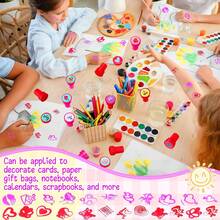 10/20 pièces Tampons à l'encre de la Saint-Valentin, tampons amusants, convenant aux enfants garçons et filles pour les faveurs de fête, les récompenses en classe, les échanges de cadeaux, les incitations scolaires et les fourre-tout, couleurs et styles aléatoires