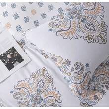 Comforter Twin Size, 600 Thread Count Cotton Yellow & Blue Damask With Taupe Brown Reversible Pattern, Down Bedding Set 2Pcs (Twin, White Damask), Twin Comforter - Patchwork Yellow - View 10