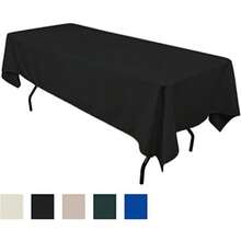LinenTablecloth 152,4 cm x 259,08 cm poliéster Mantel Rectangular(Negro) - Multicolor - Ver 7