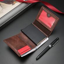 CARRKEN New Men's Wallet Vintage Multi-Function Tri-Fold Card Holder Wallet Versatile Youth Student Card Case Gift For Men Wallet Mini Wallet Purse Wallet Men Wallet Leather Small Wallet For Men Leather - Mocha Brown - View 4