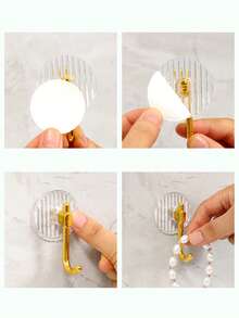 4pcs Acrylic Adhesive Hooks, No Drilling, Strong Sticky Hooks For Entryway, Bathroom, Towel, Clothes