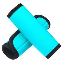 Paquete de 2 Asas de Equipaje en Neopreno Brillante de Color Agua - Accesorios de Viaje para Adultos Unisex - Aqua-2 Pack - Ver 3
