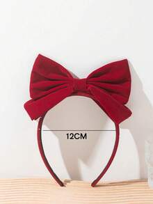 1 pezzo Fascia per capelli elegante e carina con fiocco, accessorio per capelli versatile per ragazze, adatto per Capodanno e uso quotidiano - Rosso - Visualizzare 8