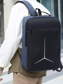 Men's Laptop Backpack - Oxford Fabric Material, Reflective Geometric Pattern Design, Multiple Compartments And Thickened Shoulder Strap, Essential For Business Travel And Commuting - Yellow, Ideal Birthday/Christmas Gift, Commuter Bag | Durable Zipper Compartments, High Quality - Multicolor - View 8
