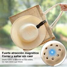 2 Piezas Clip para Sombreros Magntico, Clip Reutilizable para Sombreros Sujetar, Porttil Sombreros Complemento Equipaje Accesorios para Cartera/Rionera/Bolso, Viaje y Exterior - negro + silicona - Ver 5