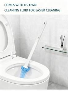 Disposable Toilet Brush With Refills, Scented Sponge Heads (Lemon/Ocean/Lavender) , Bathroom Cleaning Tool With Storage Caddy - Disposable Toilet Brush Heads In 3 Colors (yellow, Blue, Purple) - View 7