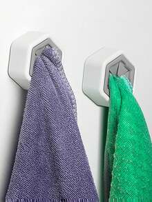 1pc-Kitchen Towel Holder, Self Adhesive Wall Dish Towel Hook, Round Wall Mount Towel Holder For Bathroom, Kitchen And Home, Wall, Cabinet, Garage, No Drilling Required - Multicolor - View 2