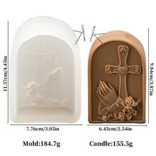 Moldes de silicona con diseños religiosos de María y la Cruz - Duraderos y de fácil desmoldeo para velas, resina, manualidades de arcilla, diseños religiosos intrincados ideales para decoración espiritual y regalos de bricolaje con temas de fe - Blanco - Ver 15
