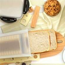 1pc Sealed Bread Box - Transparent Plastic Food Storage Container With Divider, Reusable Rectangular Meal Prep Container, Essential For Kitchen Organization, Clear Design - Multicolor - View 4
