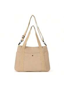 1pc/2pcs Large Capacity Canvas Tote Bag, Multi-Pocket Shoulder Bag, Reusable Shopping Bag, Comfortable Handle, Convenient To Carry, Suitable For Daily Use And Gifting, Portable Handbag For School, Work, Travel And Shopping - Multicolor - View 23