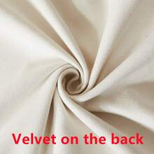 1 Piece Of Fringed Shenzhen Velvet Throw Pillow Cover, Modern Style Velvet Pillow Cover, Suitable For Living Room And Home Use - Beige - View 6