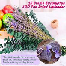 Juego de baño de 17 pulgadas con eucalipto y lavanda frescos genuinos - Bohemio, perfecto para el spa en casa y la decoración del baño, ideal para Halloween, Navidad, Pascua, Acción de Gracias
