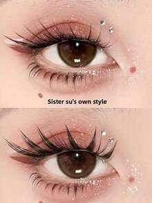 192片/32对 Foxy Sudhaba 假睫毛，自然斜翼狐狸眼九尾自粘睫毛 - D - 查看 4