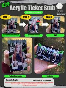 BABY/MONSTER，K-Pop风格，粉丝周边，Ahyeon，Asa，Rora，Chiquita，Ruka，Pharita，亚克力票根，节日/生日礼物，收藏玩具，圣诞礼物，家居装饰，生日礼物。 - 彩色 - 查看 7