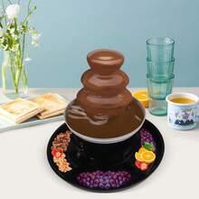 40W 3-Tier Stainless Steel Chocolate Fondue Fountain Machine, 1LB Capacity Electric Melting Waterfall Maker For Party Wedding Birthday Family Gathering - US A Type Plug(110-127V) - View 3