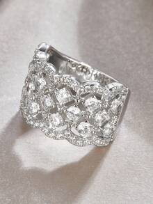 925纯银莫桑石戒指，女士款，低过敏性，高端订婚/结婚戒指，情人节/生日礼物，防氧化礼盒包装 - 戒指 - 查看 6