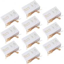 10个开斋节糖果盒 - 金色灯笼和新月图案，长方形纸盒，带丝带，斋月节派对糖果容器，适合开斋节