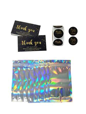 570 piezas Conjunto de tarjetas de agradecimiento y pegatinas, con bolsas de sellado reutilizables, adecuado para embalaje de regalos, manualidades, vacaciones, Día de San Valentín, sobres, recuerdos de fiesta, notas decorativas de agradecimiento