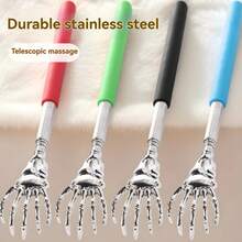 1个可调节不锈钢背部按摩器，带橡胶手柄，便携式背部按摩器，适合作为感恩节、生日、圣诞节礼物（款式随机） - 彩色 - 查看 4